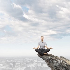 Positive Meditation Experience on Cliff